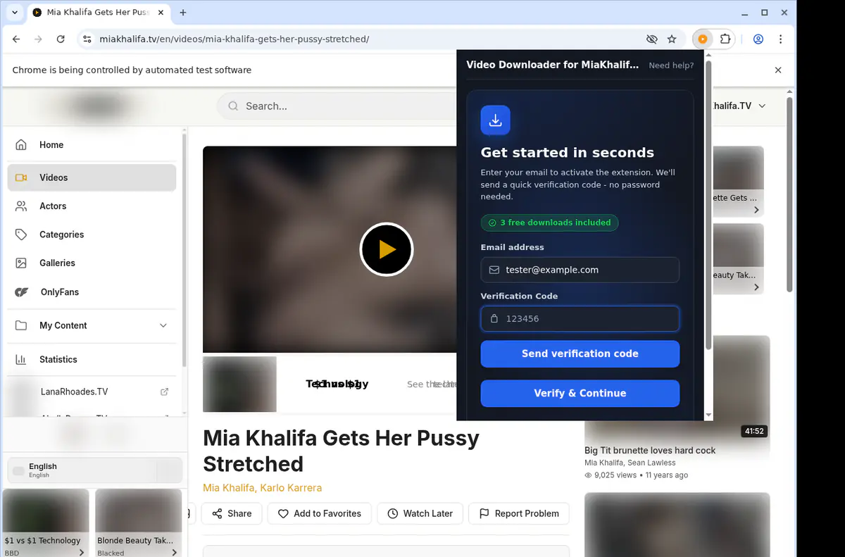 Mia Khalifa TV Video Downloader browser extension screenshot 4